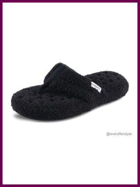 Plush Memory Foam Flip-Flop Slippers Indoor/Outdoor Machine Washable